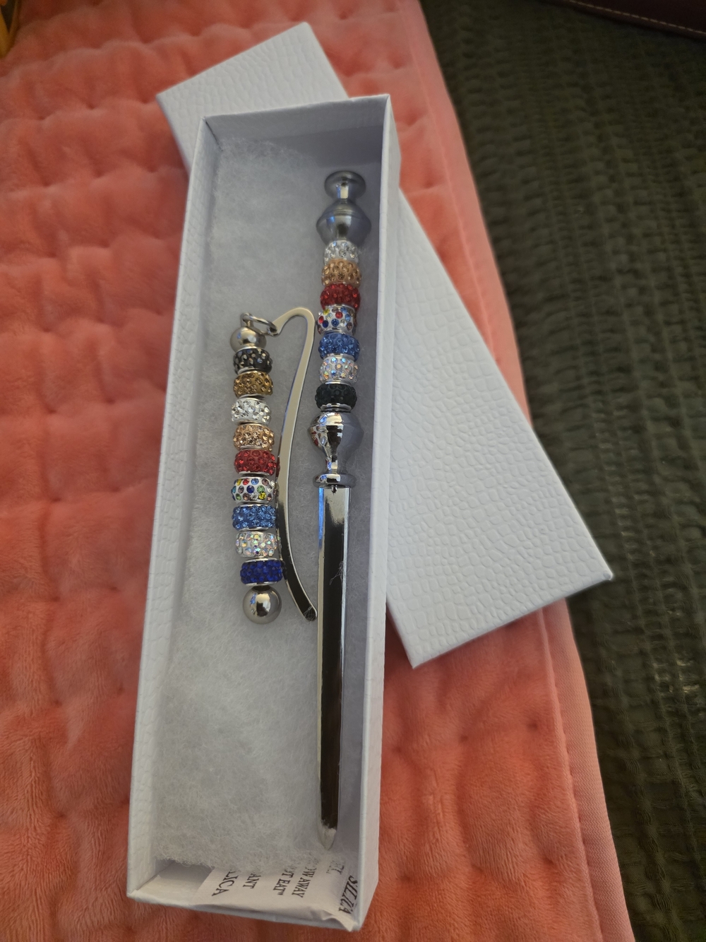 Multicolor Crystal Beaded Bookmark And Letter Opener